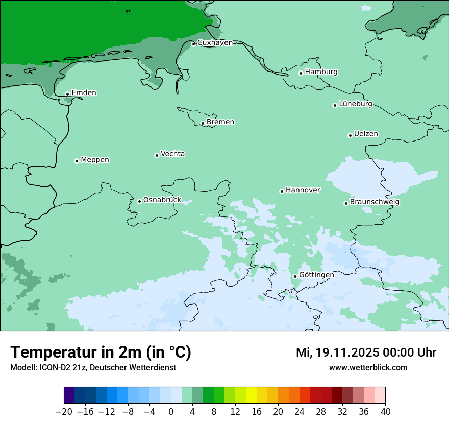 Modellkarten Temperatur