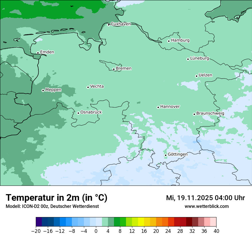 Modellkarten Temperatur