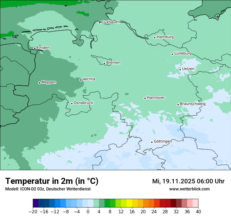 Modellkarten Temperatur