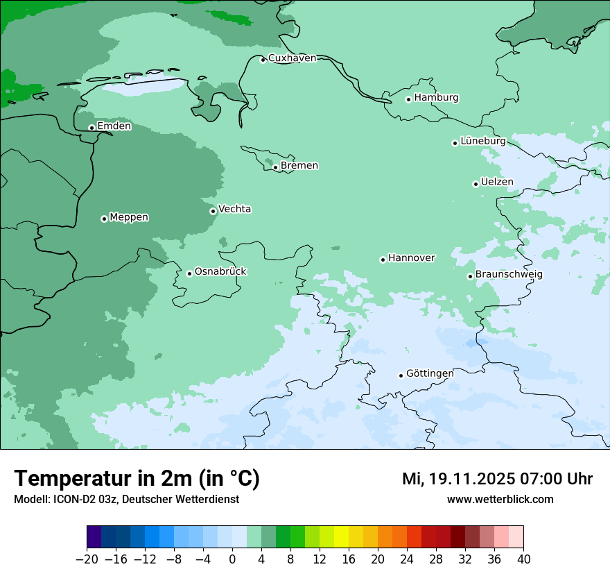 Modellkarten Temperatur