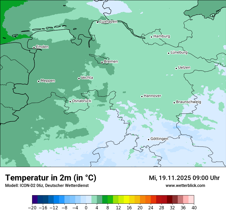 Modellkarten Temperatur