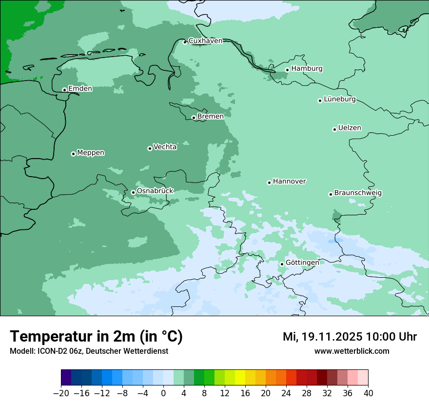 Modellkarten Temperatur