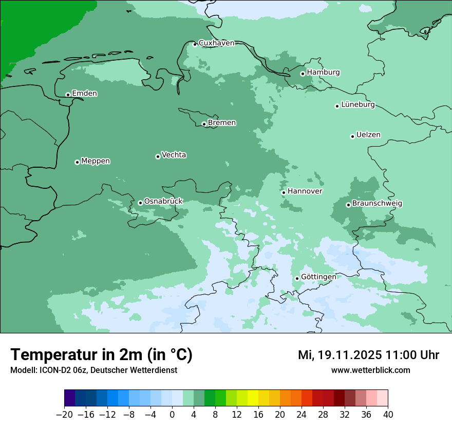 Modellkarten Temperatur