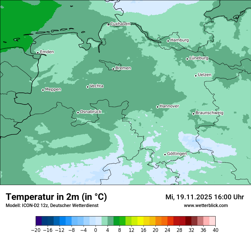 Modellkarten Temperatur