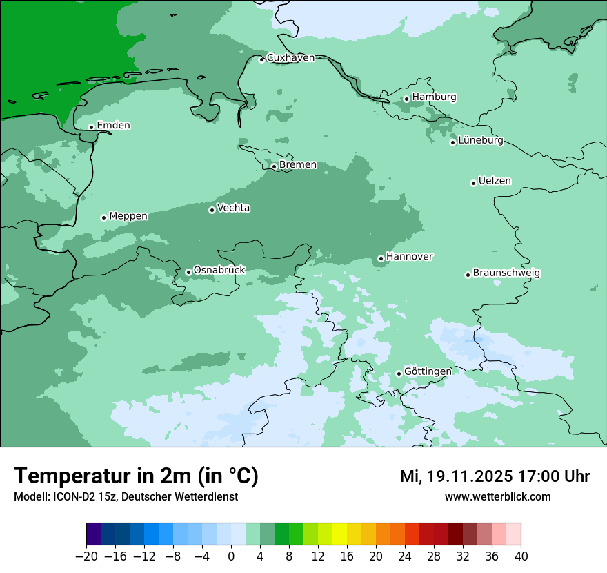 Modellkarten Temperatur