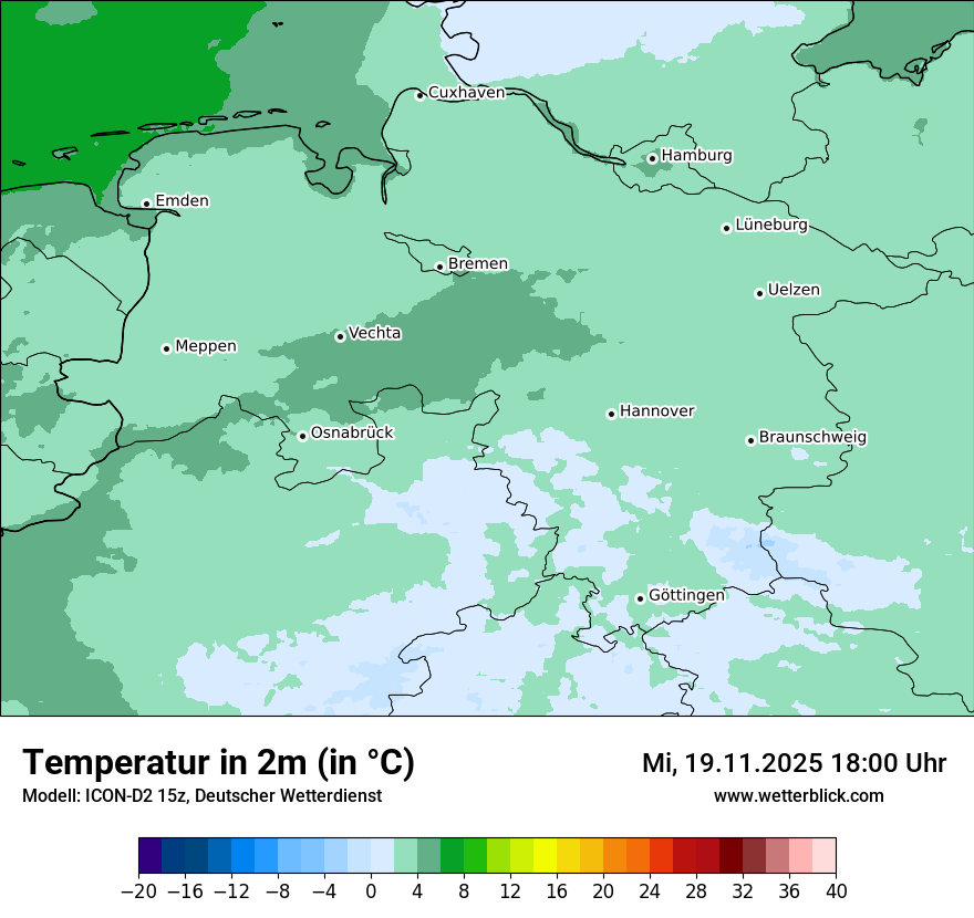 Modellkarten Temperatur