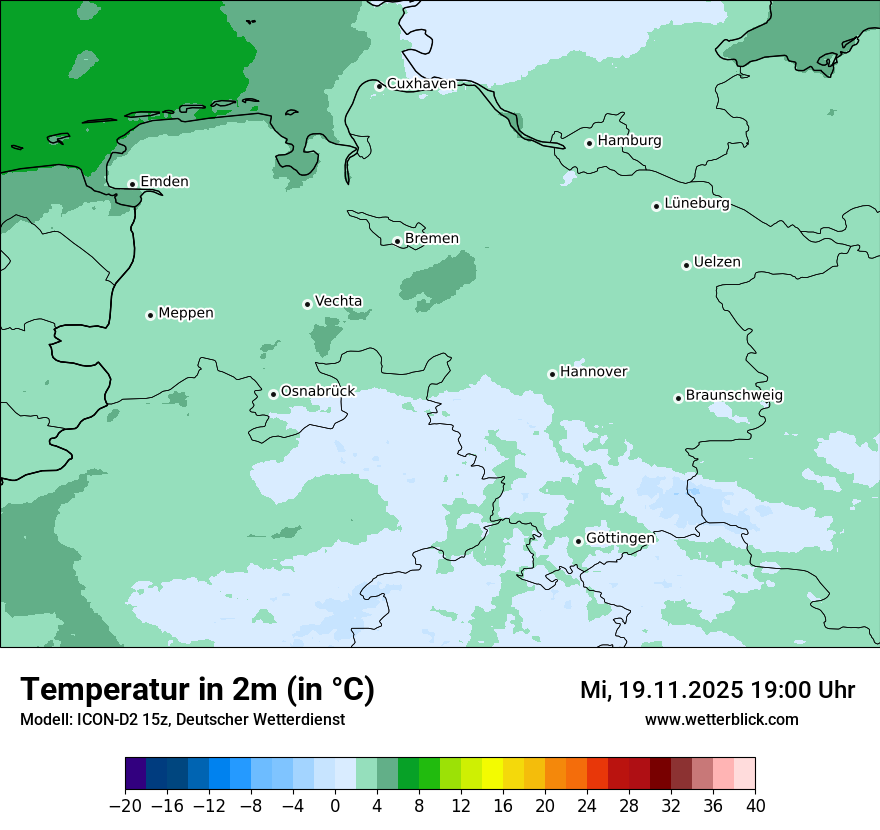 Modellkarten Temperatur