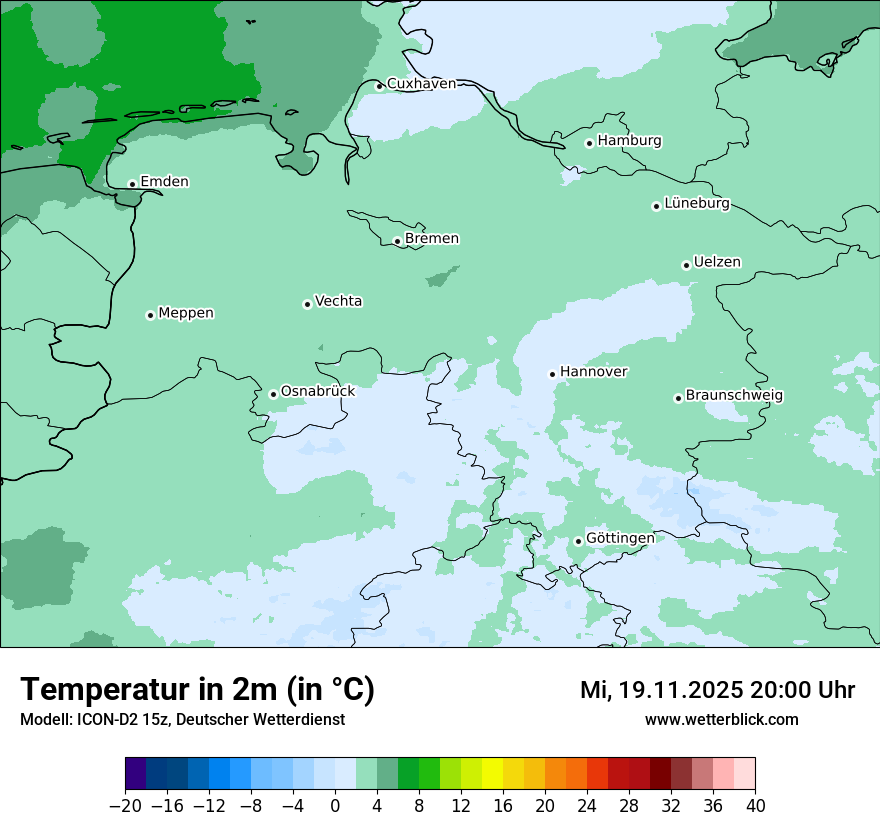 Modellkarten Temperatur
