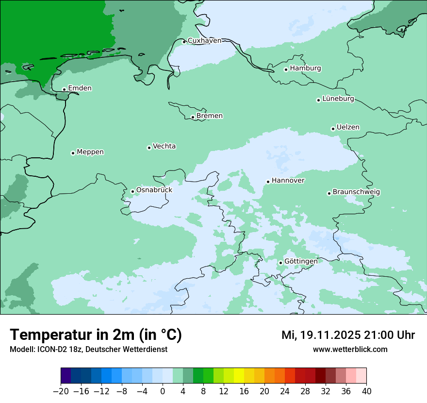 Modellkarten Temperatur