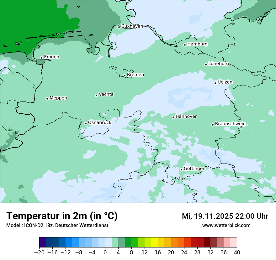 Modellkarten Temperatur