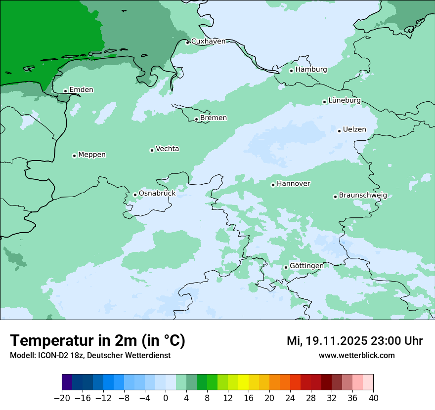 Modellkarten Temperatur