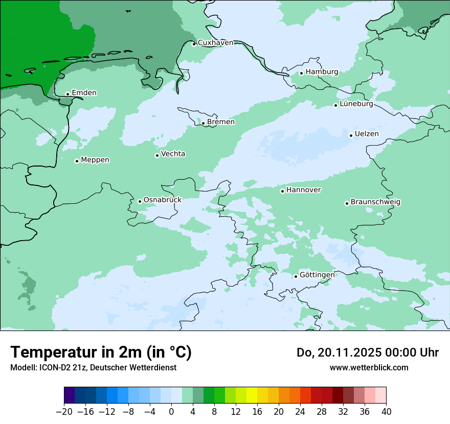 Modellkarten Temperatur