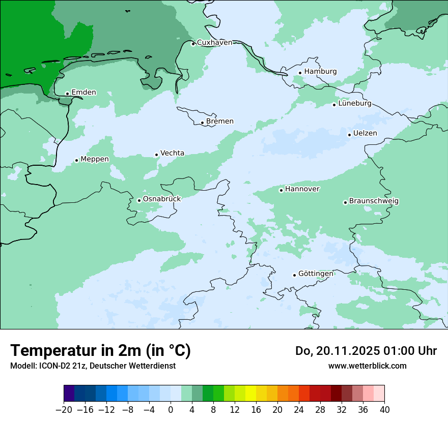 Modellkarten Temperatur