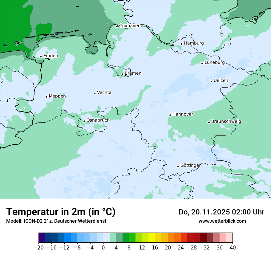 Modellkarten Temperatur