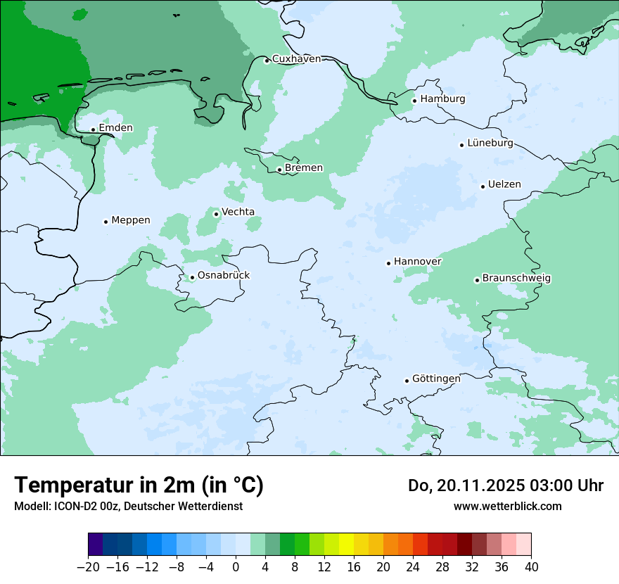 Modellkarten Temperatur