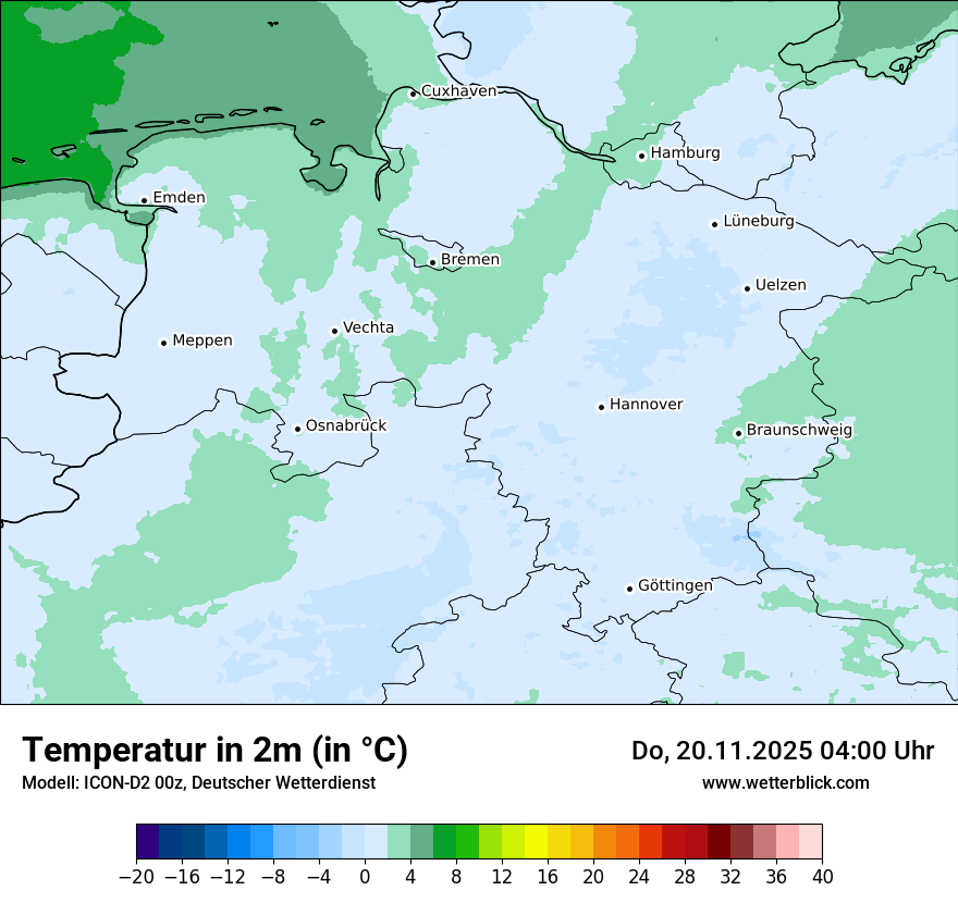 Modellkarten Temperatur