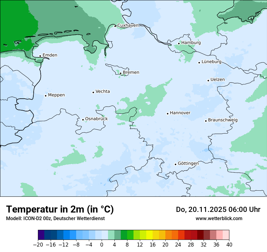 Modellkarten Temperatur