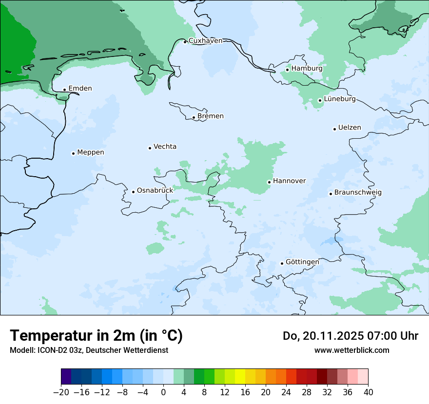 Modellkarten Temperatur