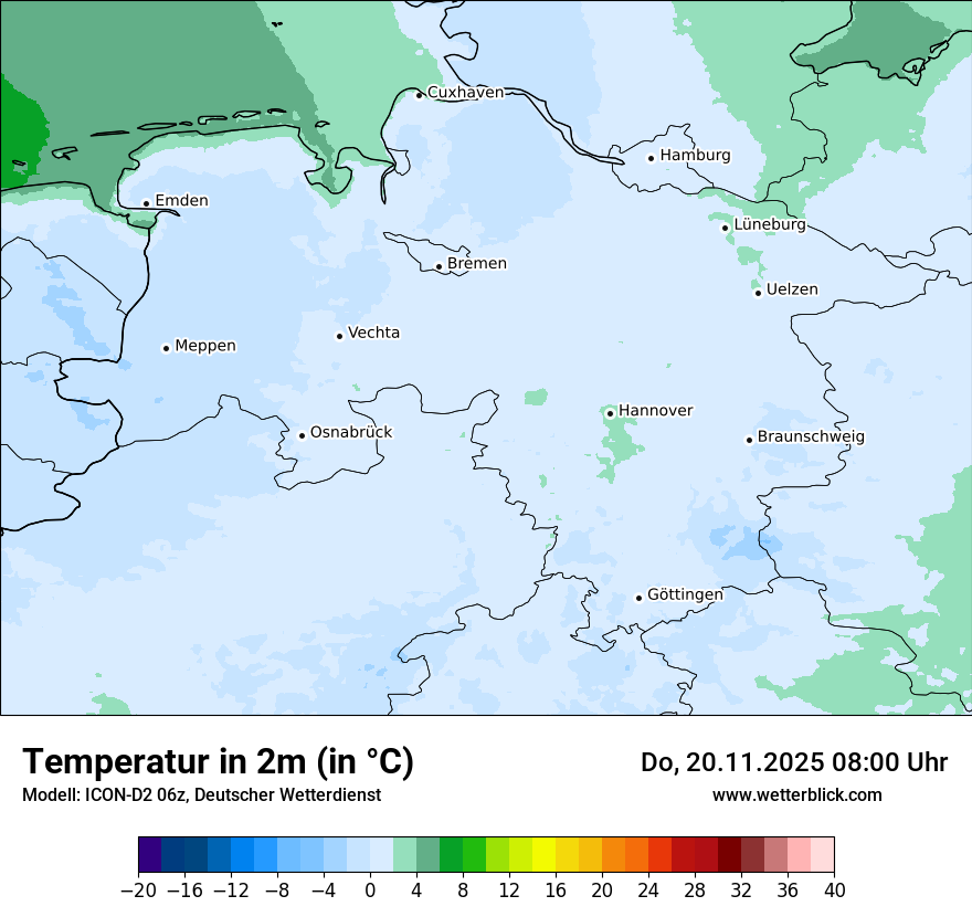 Modellkarten Temperatur