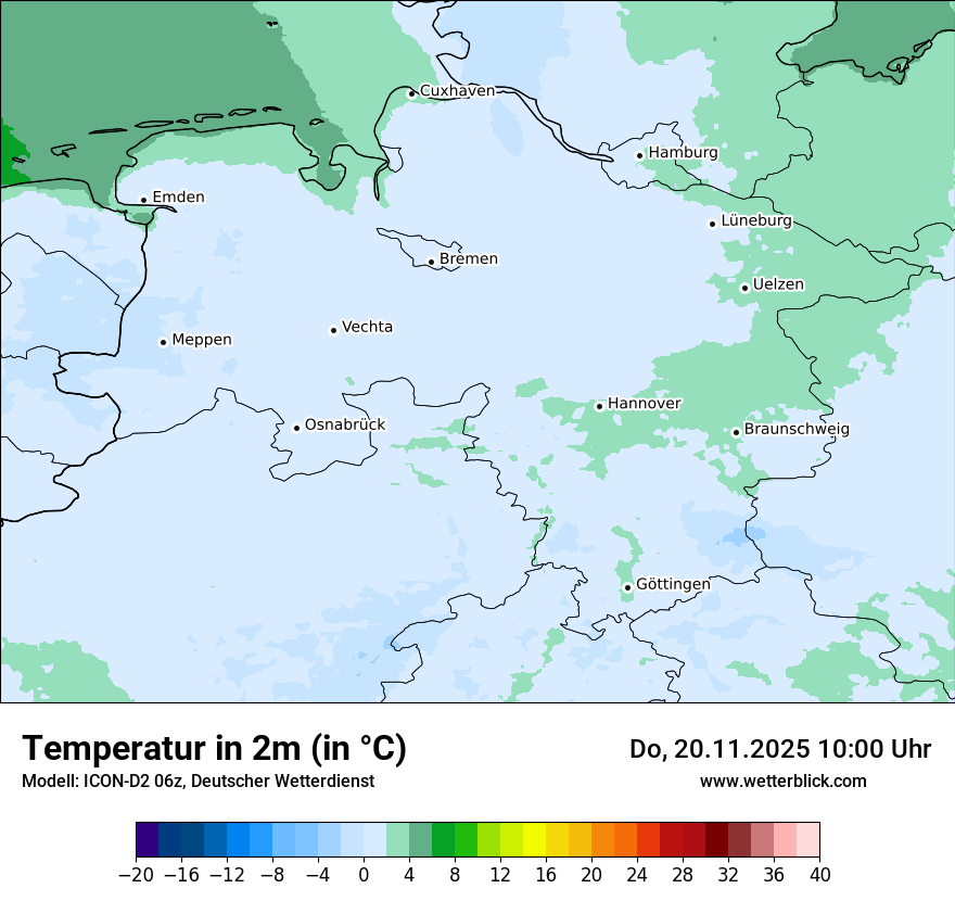 Modellkarten Temperatur