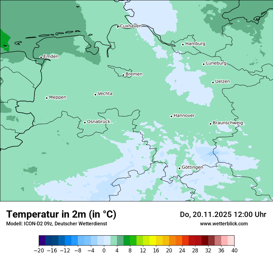 Modellkarten Temperatur