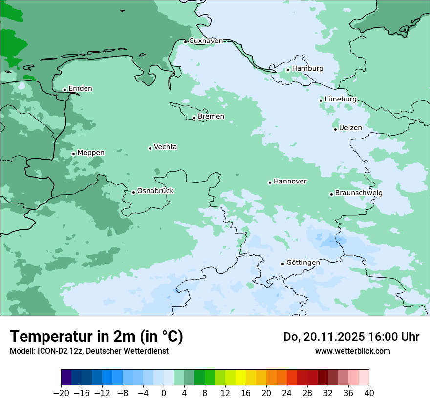 Modellkarten Temperatur