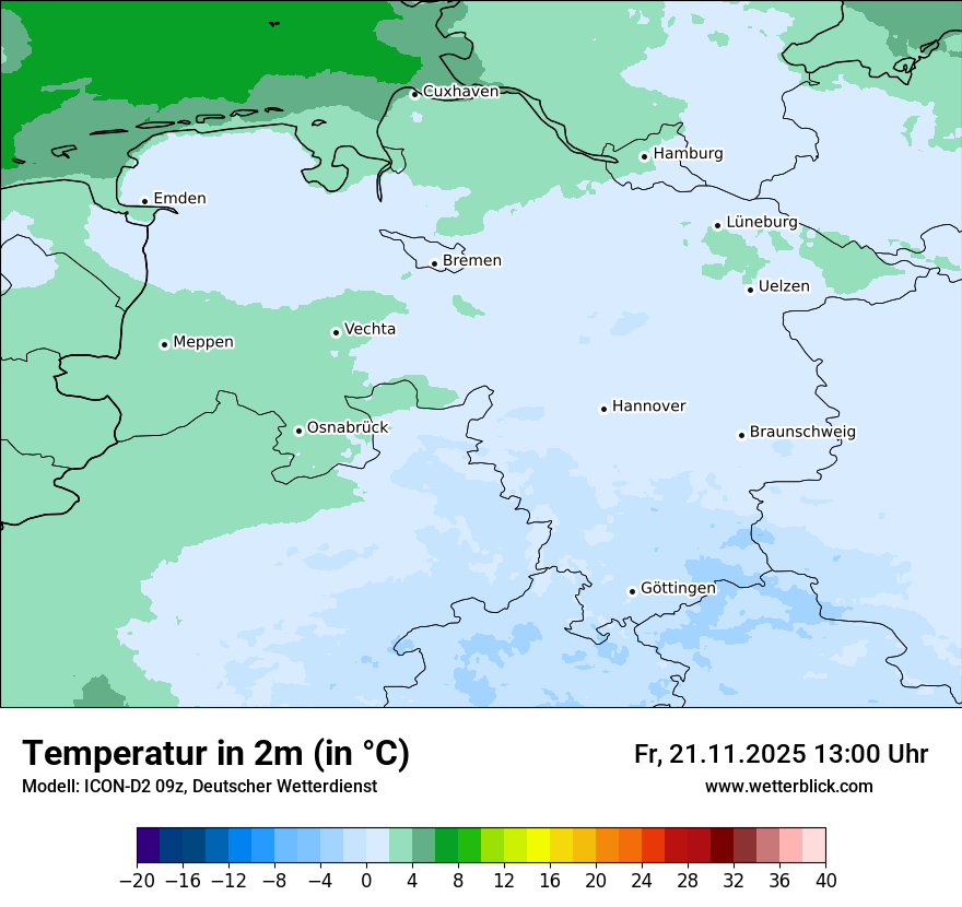 Modellkarten Temperatur