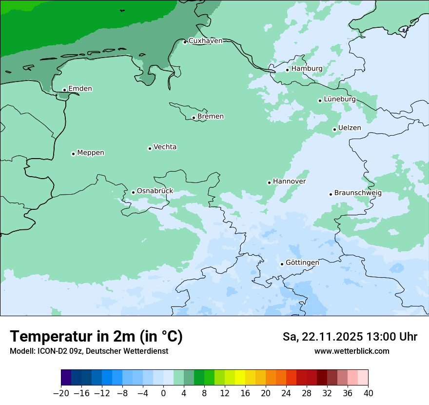 Modellkarten Temperatur