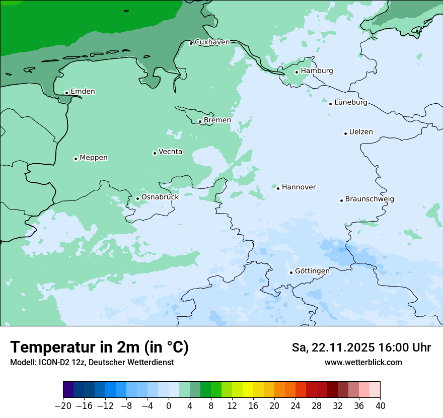Modellkarten Temperatur