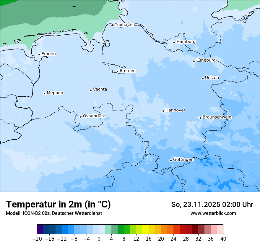 Modellkarten Temperatur