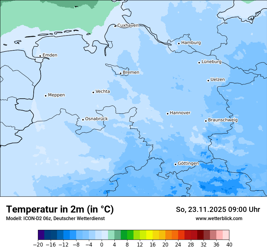 Modellkarten Temperatur