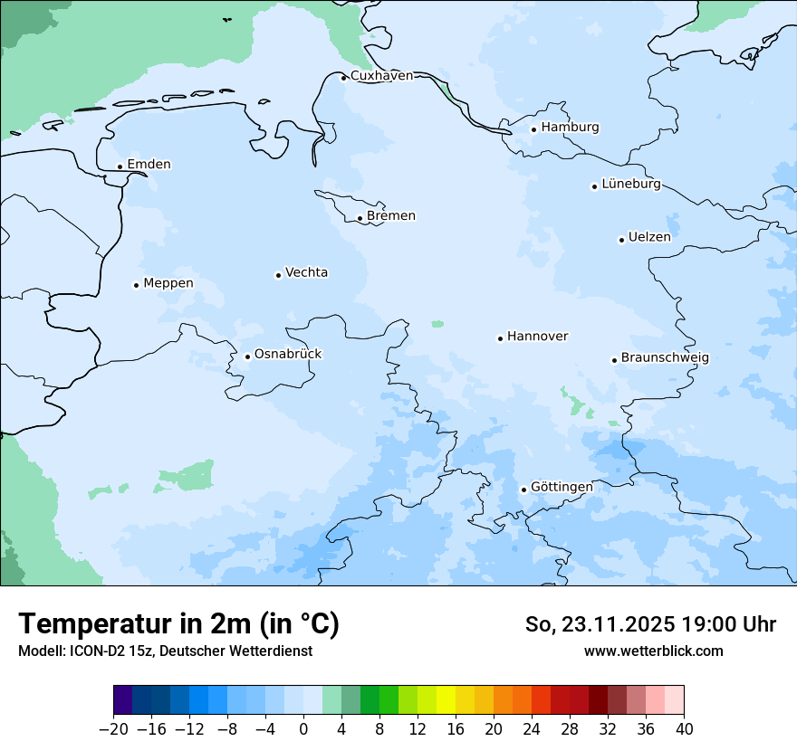 Modellkarten Temperatur