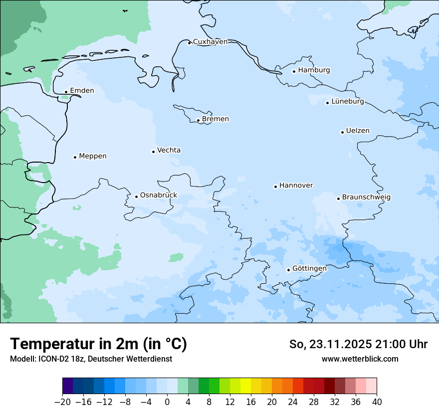 Modellkarten Temperatur