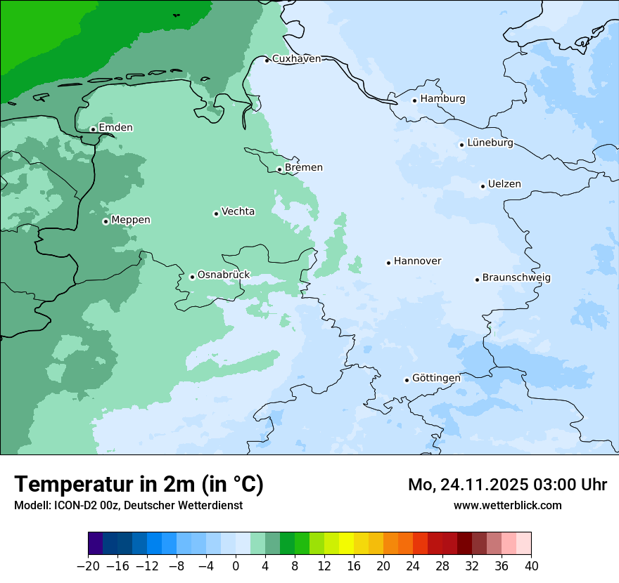 Modellkarten Temperatur