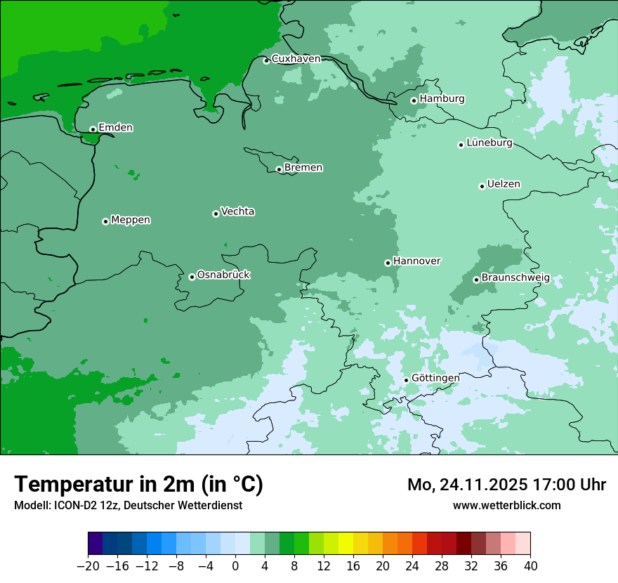 Modellkarten Temperatur