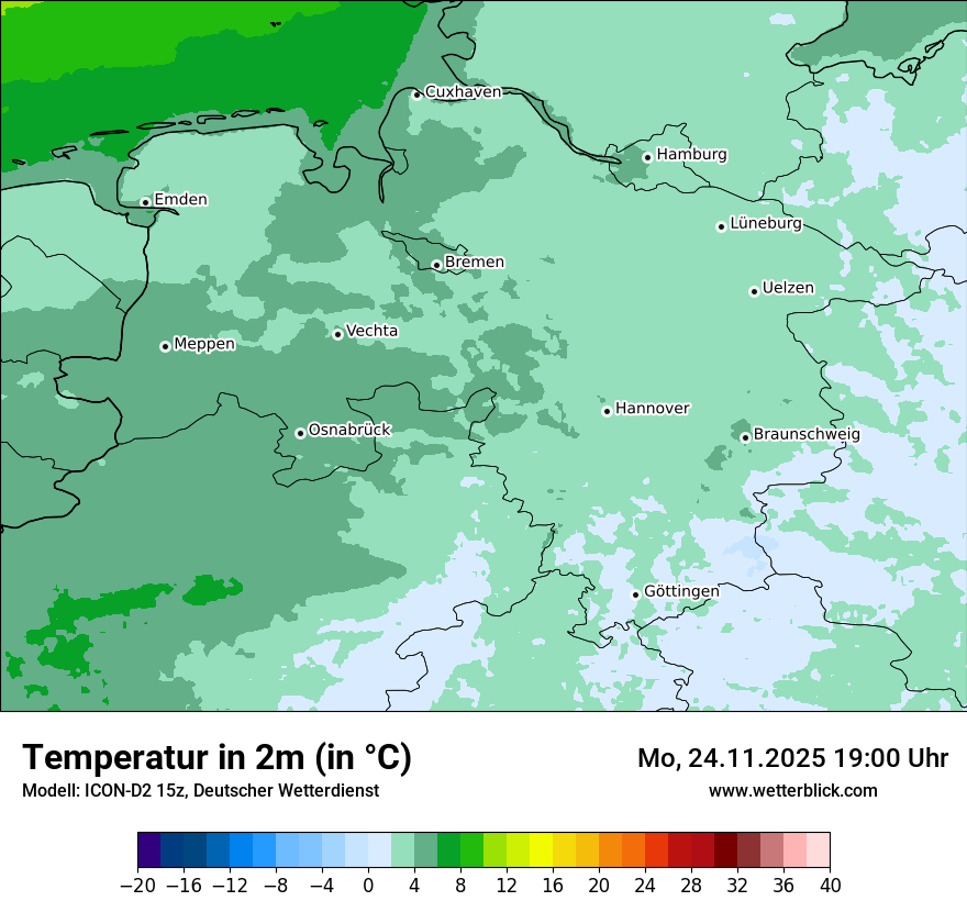 Modellkarten Temperatur
