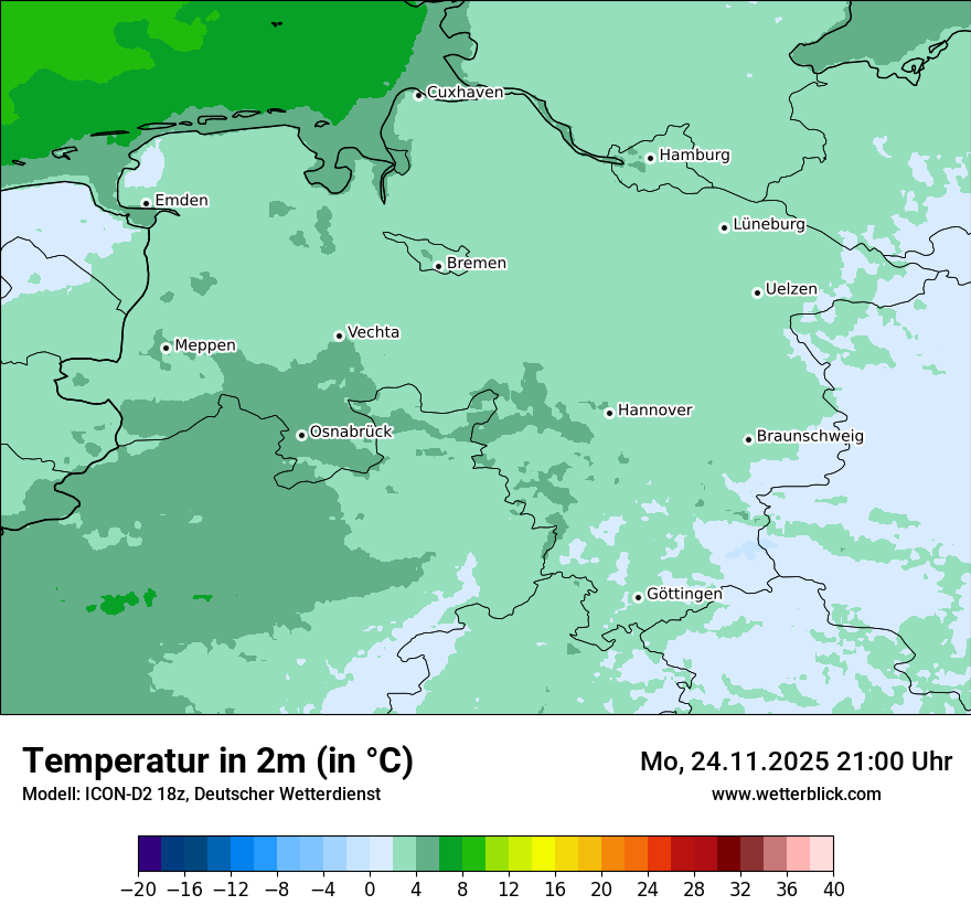Modellkarten Temperatur
