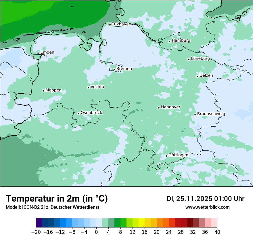 Modellkarten Temperatur