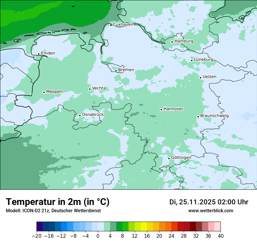Modellkarten Temperatur