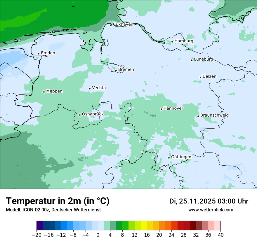 Modellkarten Temperatur