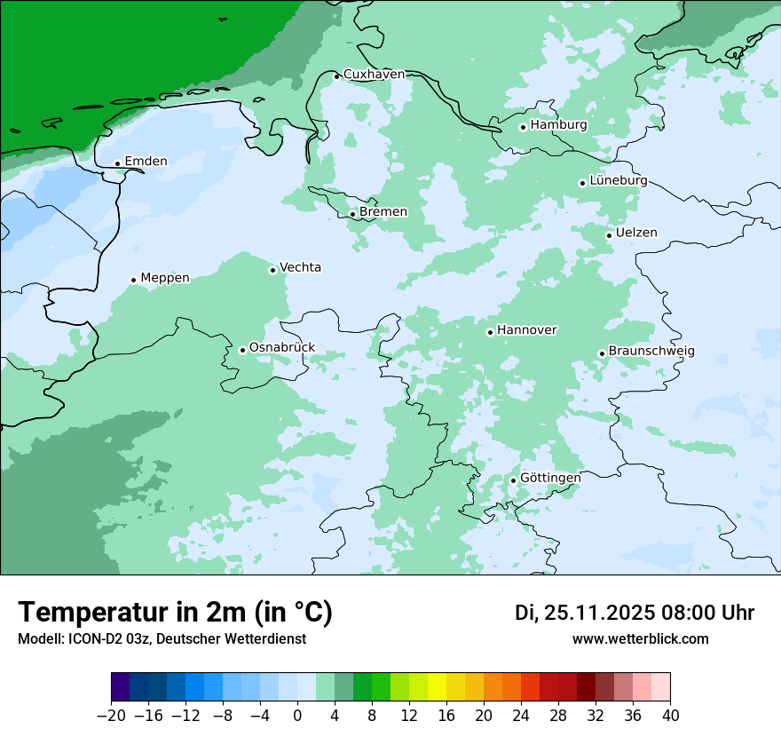 Modellkarten Temperatur