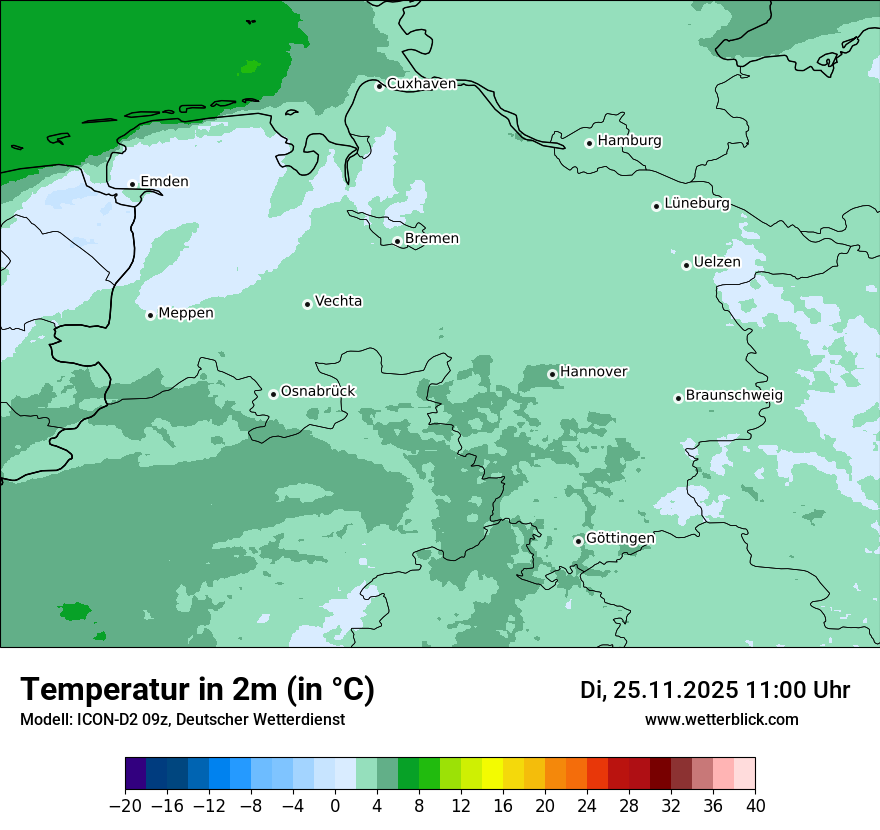 Modellkarten Temperatur