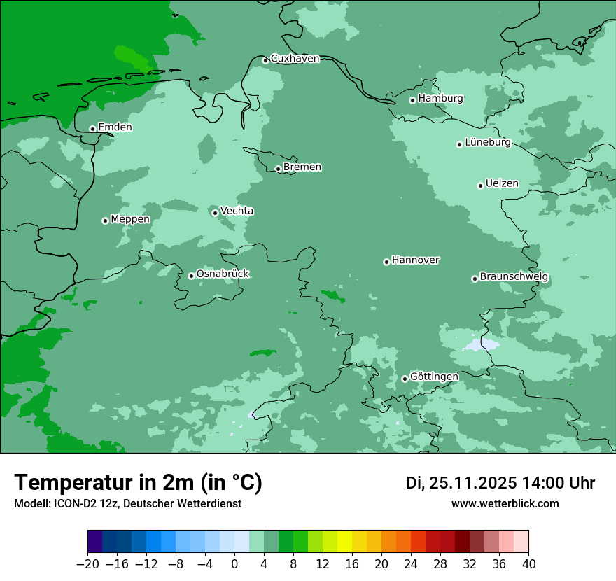 Modellkarten Temperatur