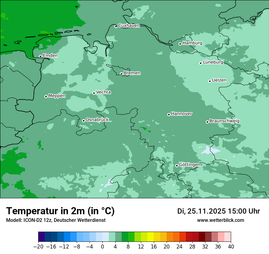 Modellkarten Temperatur