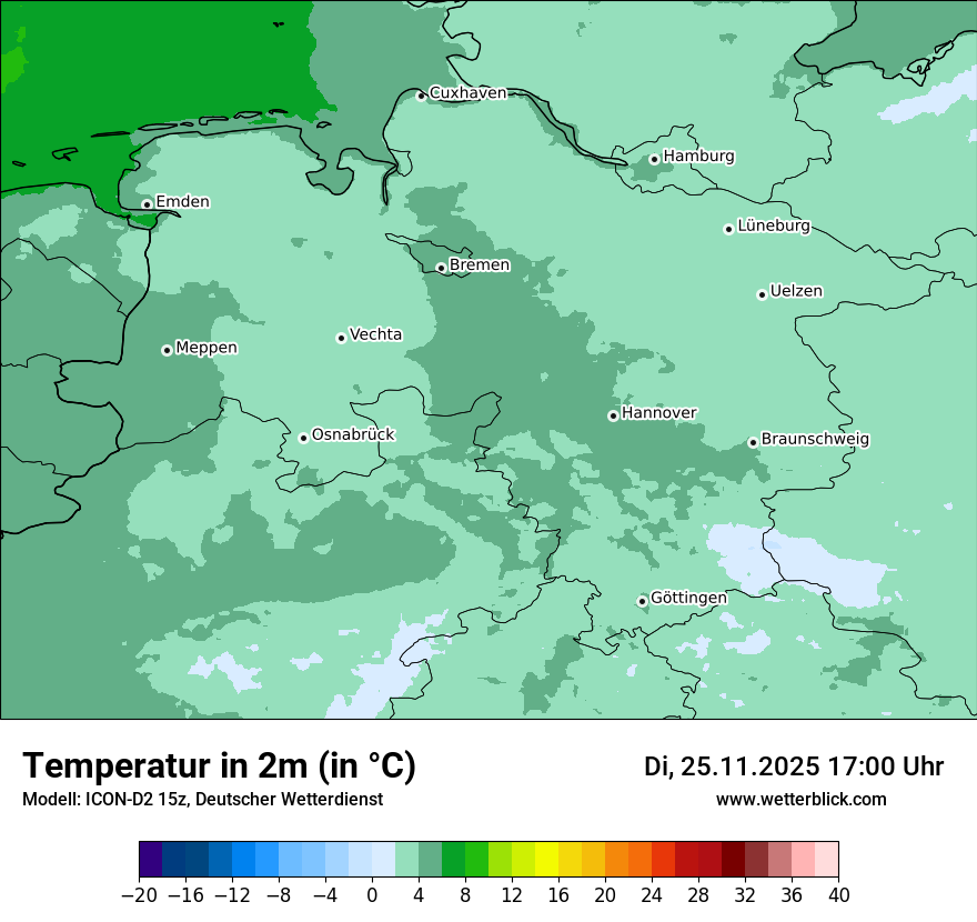 Modellkarten Temperatur