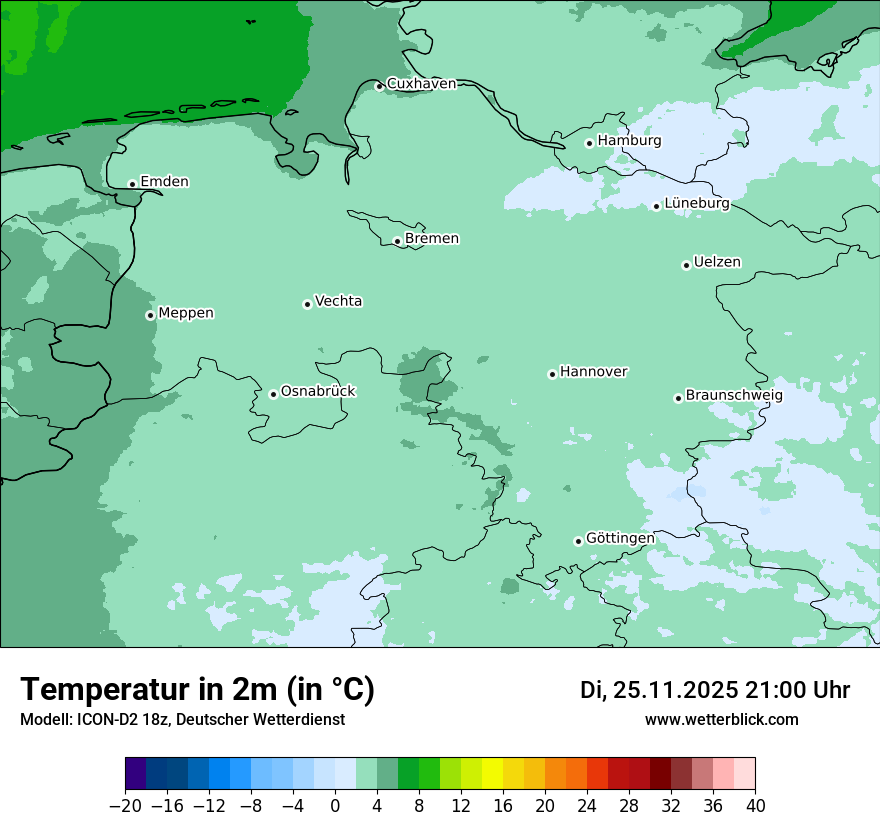 Modellkarten Temperatur