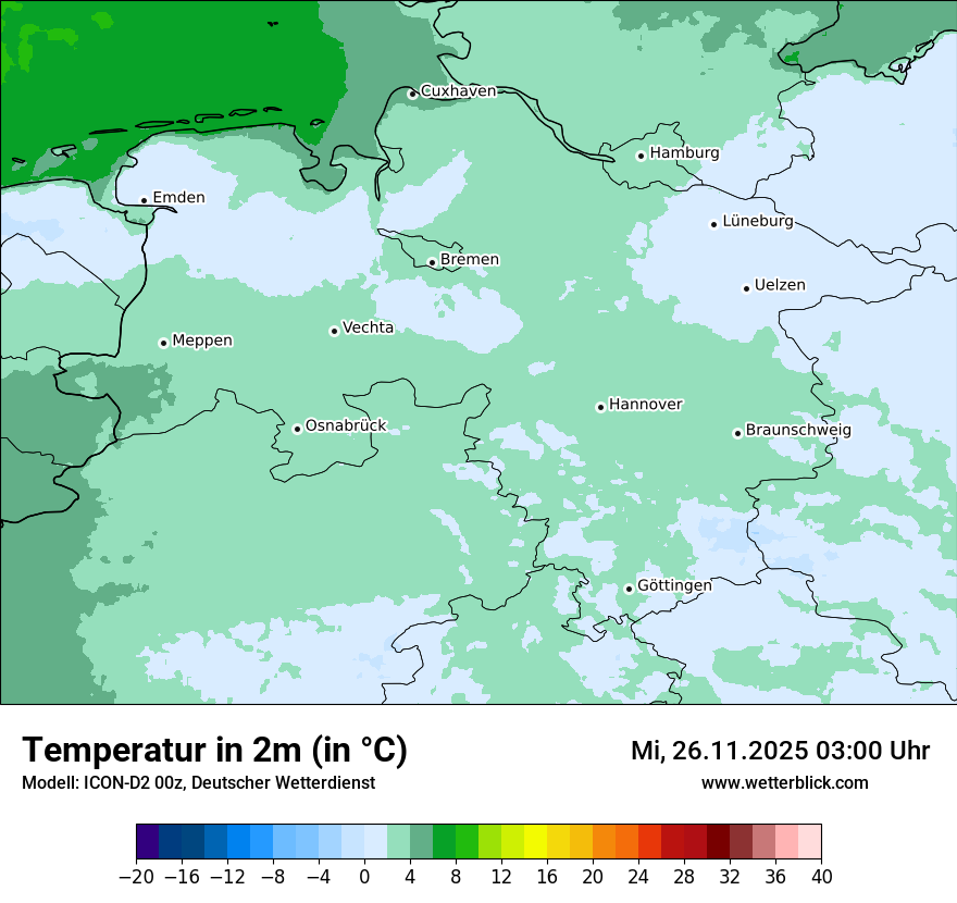 Modellkarten Temperatur