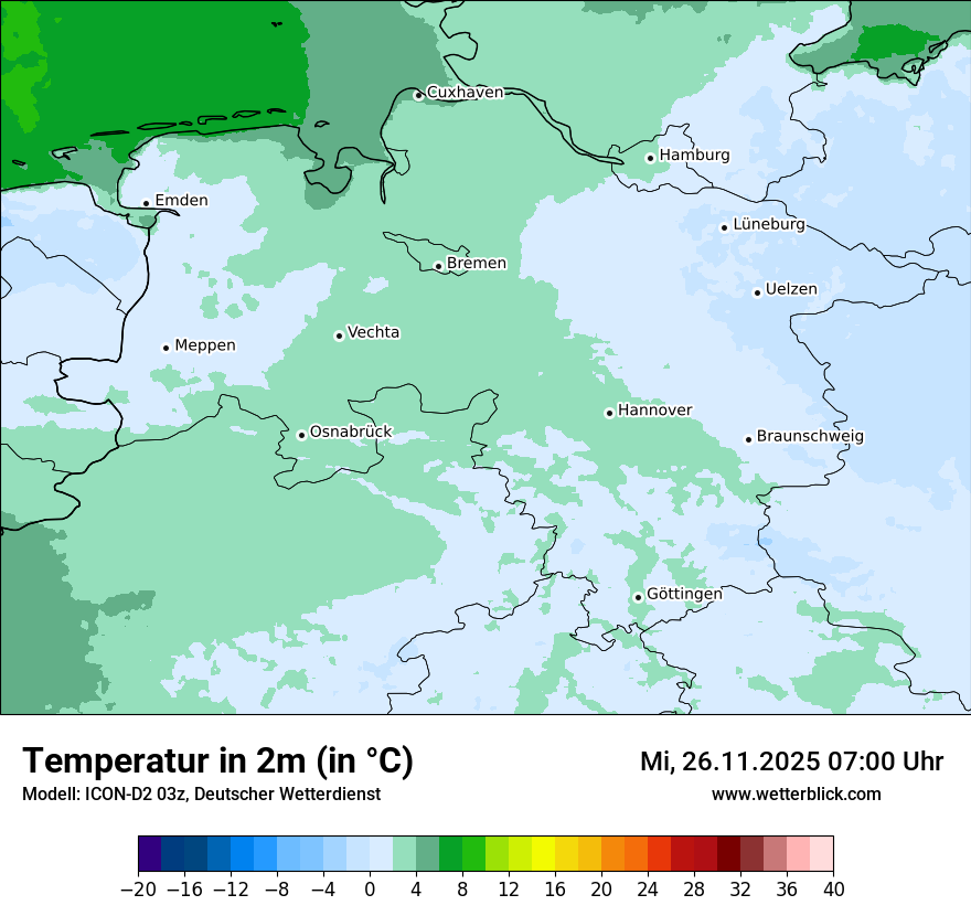 Modellkarten Temperatur