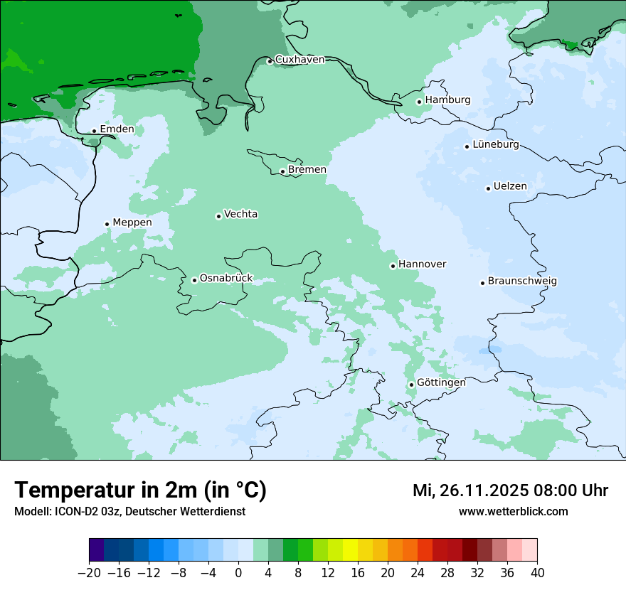 Modellkarten Temperatur