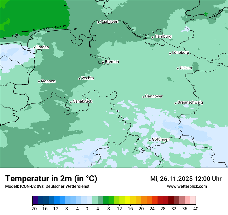 Modellkarten Temperatur